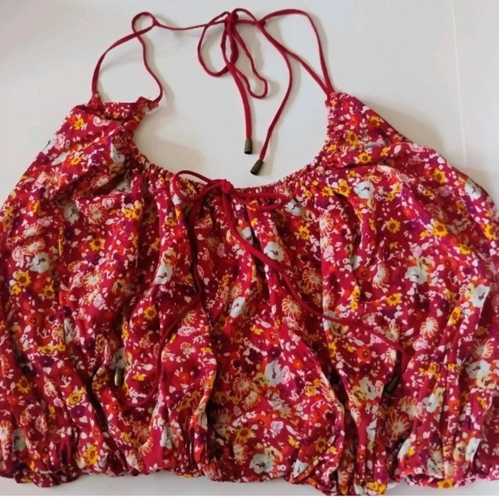 Free People Daisy Babe Floral Halter‎ Crop Too NWT Size S